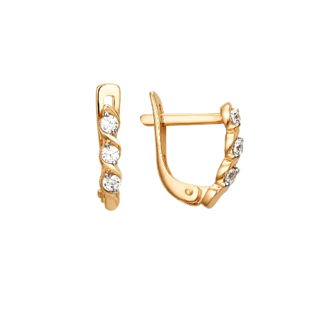 Серьги детские из красного золота