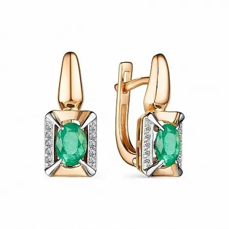 Серьги с английским замком из красного золота