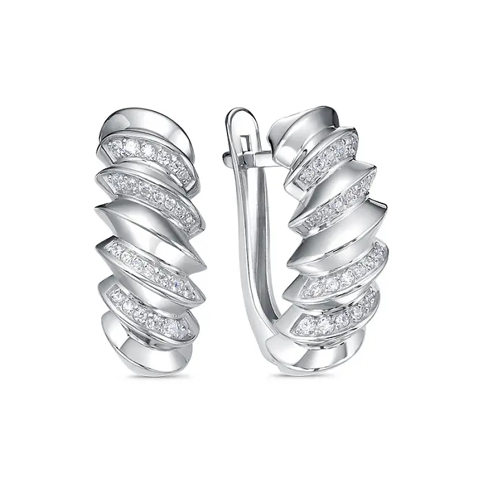 Серьги с английским замком из серебра