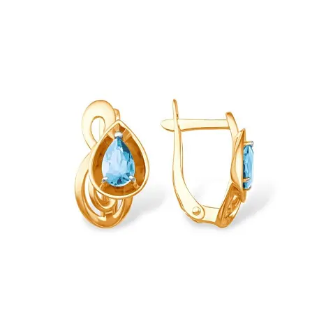 Серьги с английским замком из красного золота