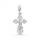 Подвеска крест из белого золота