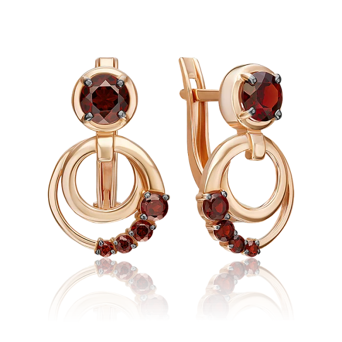 Серьги с английским замком из красного золота