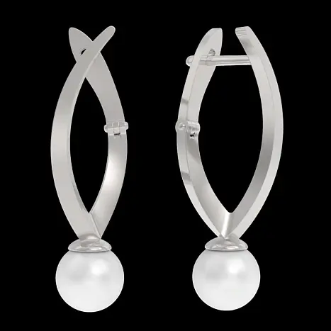 Серьги с английским замком из серебра