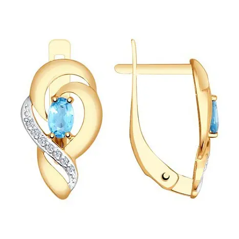 Серьги с английским замком из красного золота