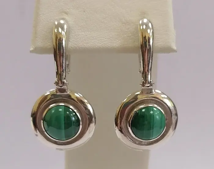 Серьги подвесные из серебра