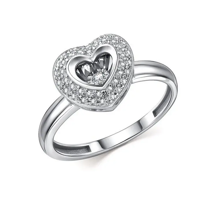 Кольцо декоративное из белого золота