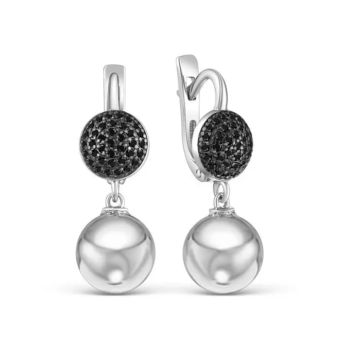 Серьги подвесные из серебра