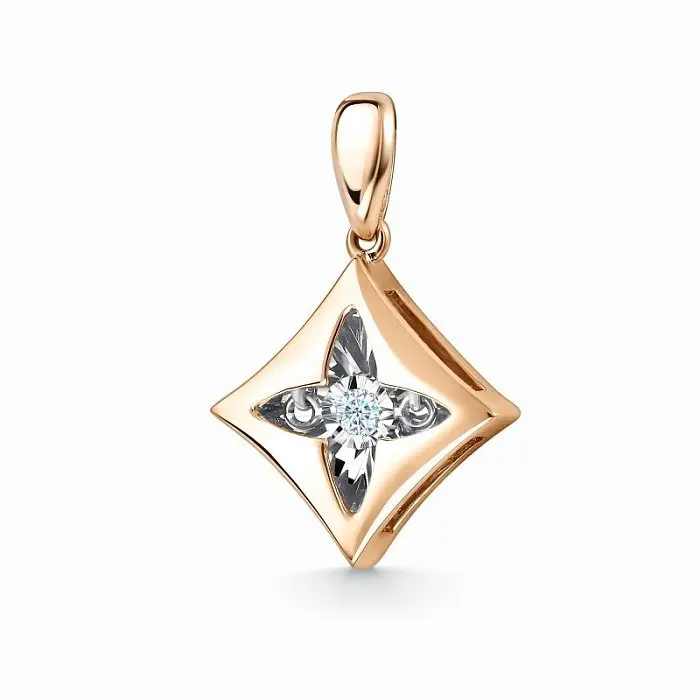 Подвеска декоративная из комбинированного золота