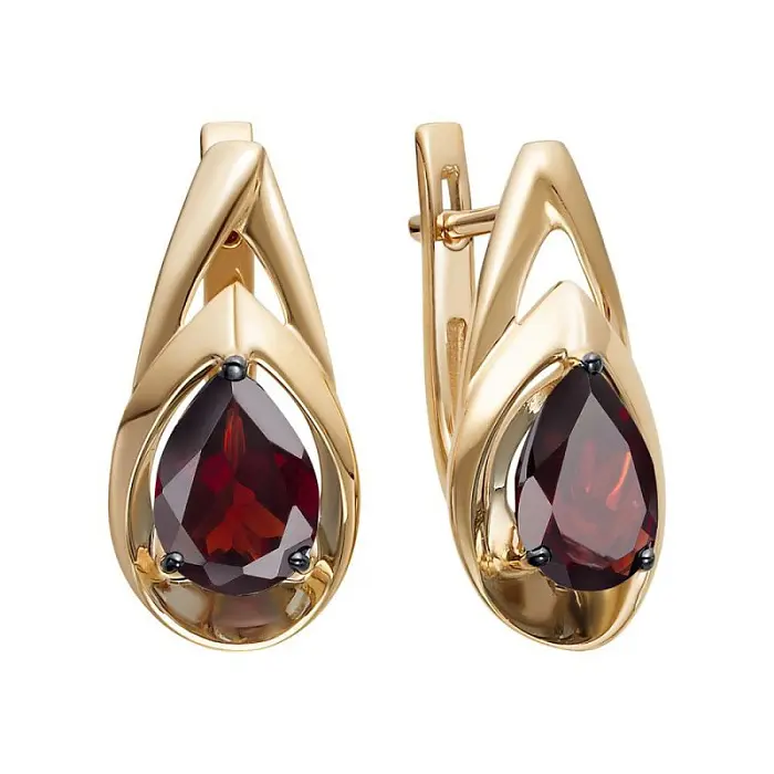 Серьги с английским замком из красного золота