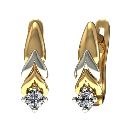 Серьги с английским замком из красного золота