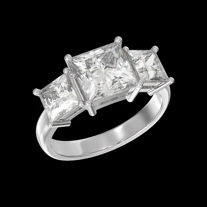 Кольцо декоративное из серебра вид 1