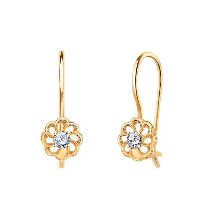 Серьги детские из красного золота