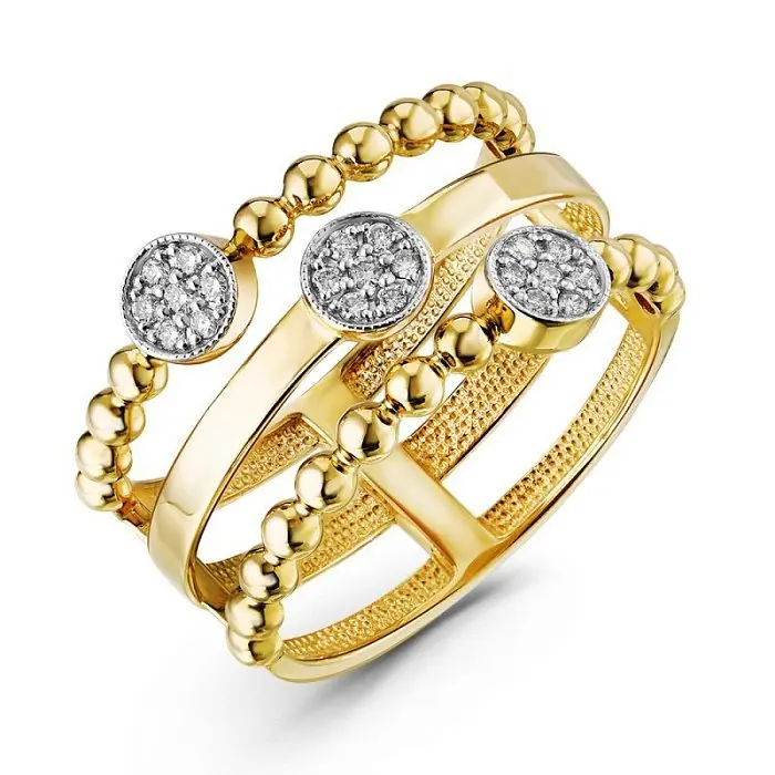 Кольцо декоративное из желтого золота