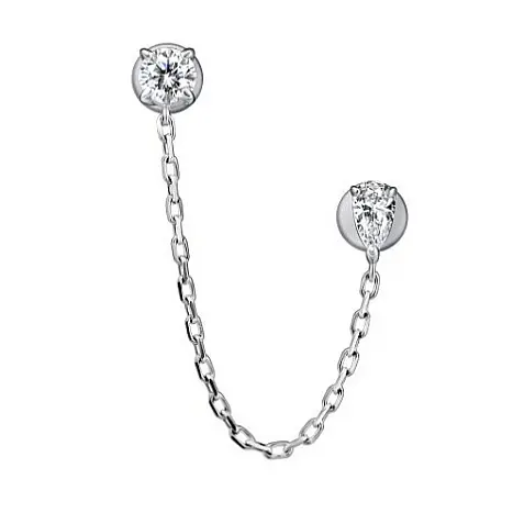 Серьги одиночные из серебра