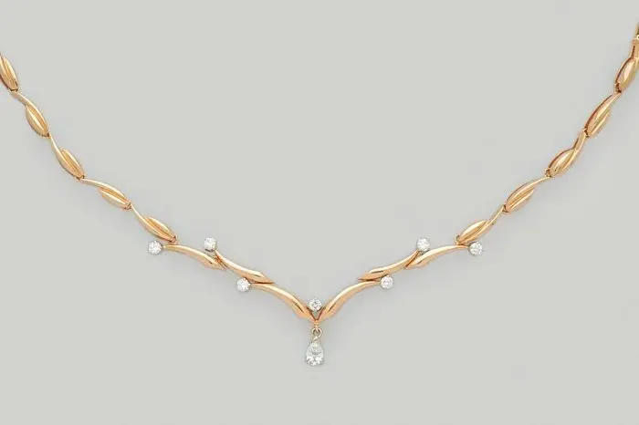 Цепь колье из красного золота