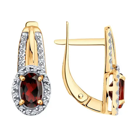 Серьги с английским замком из красного золота