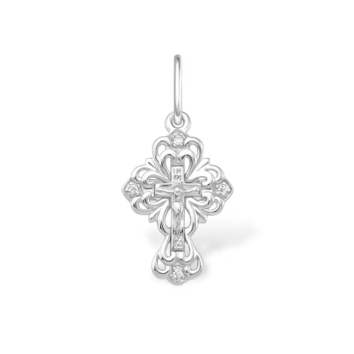 Подвеска крест из серебра