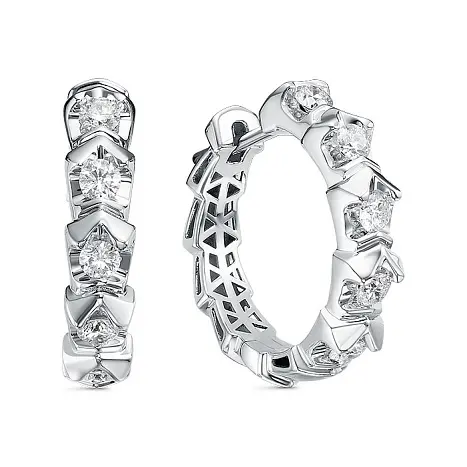 Серьги с английским замком из белого золота
