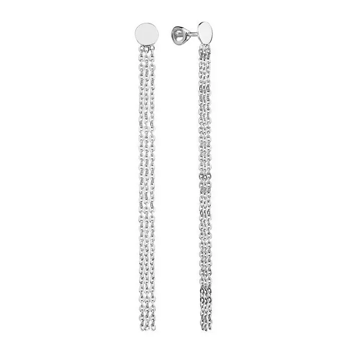 Серьги подвесные из серебра