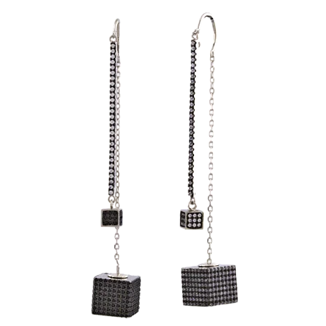 Серьги цепочки из серебра