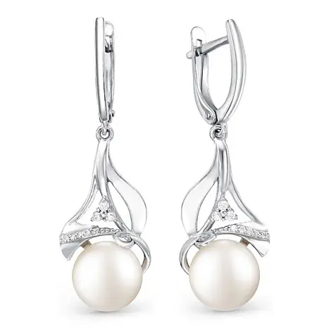 Серьги подвесные из серебра