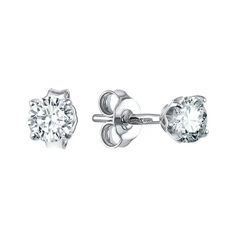 Серьги пуссеты из серебра