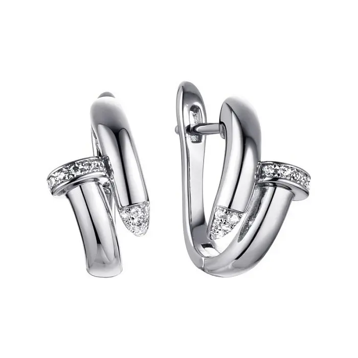 Серьги с английским замком из серебра