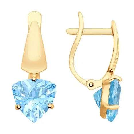 Серьги с английским замком из красного золота