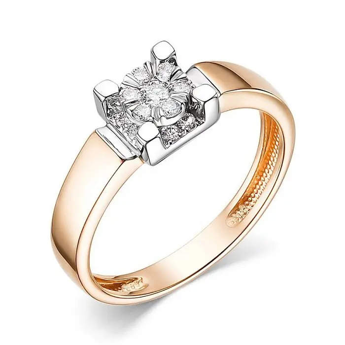 Кольцо декоративное из комбинированного золота