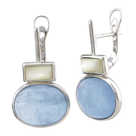 Серьги с английским замком из серебра