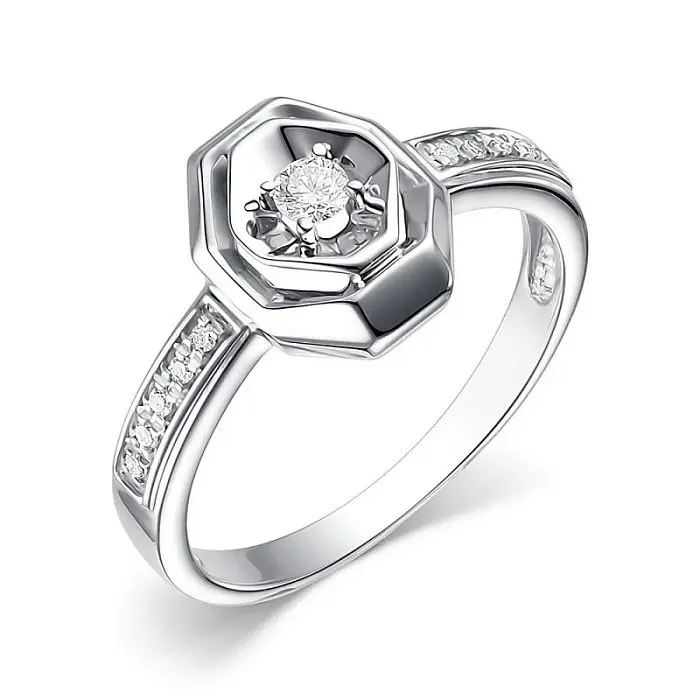 Кольцо декоративное из белого золота