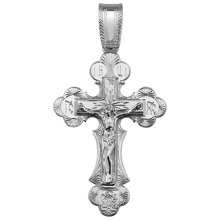 Подвеска крест из серебра