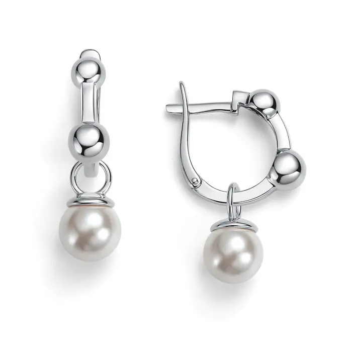 Серьги подвесные из серебра