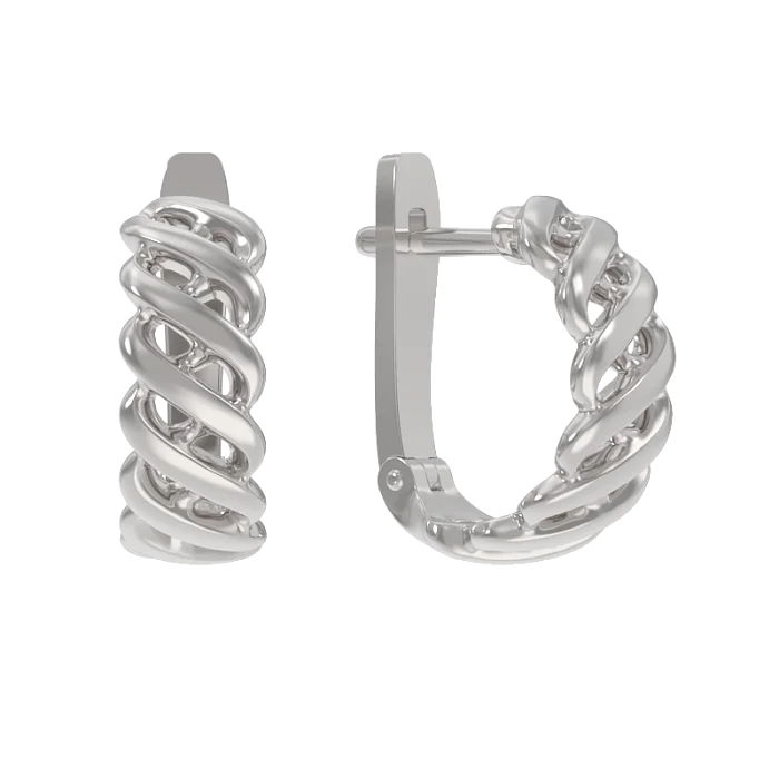 Серьги с английским замком из серебра