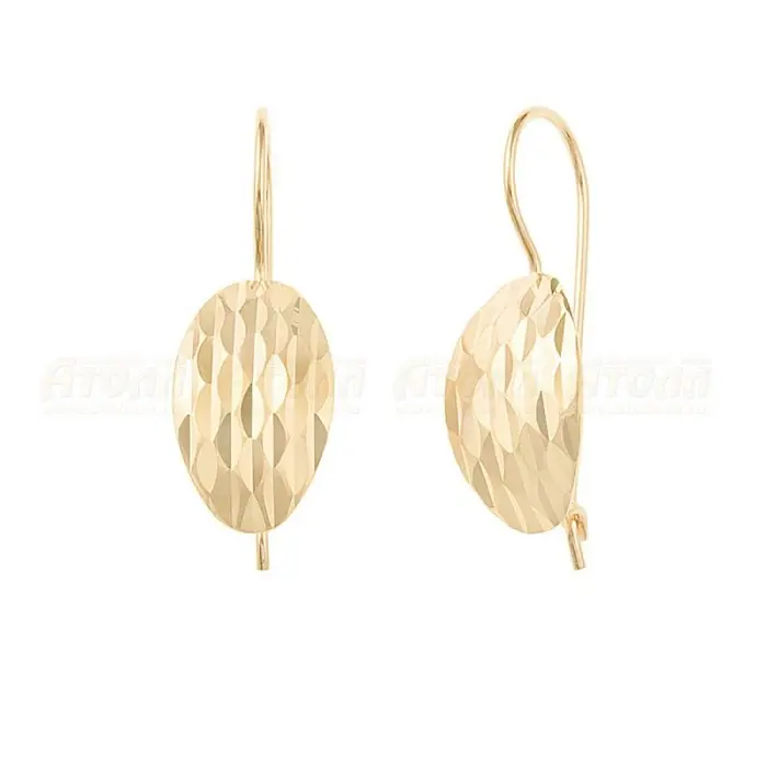 Серьги петельки из красного золота