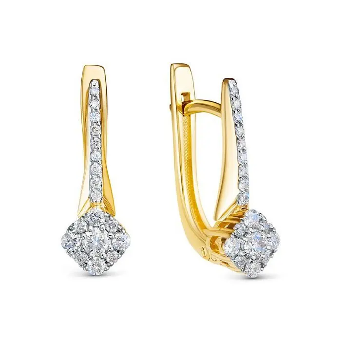 Серьги с английским замком из белого золота