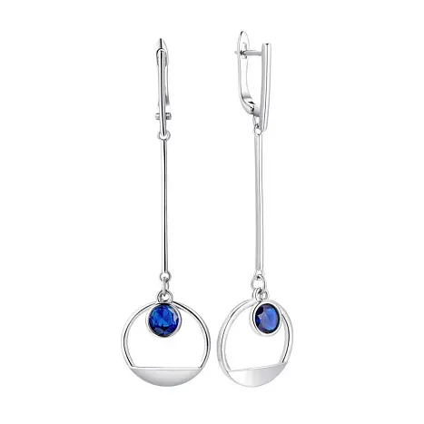 Серьги подвесные из серебра