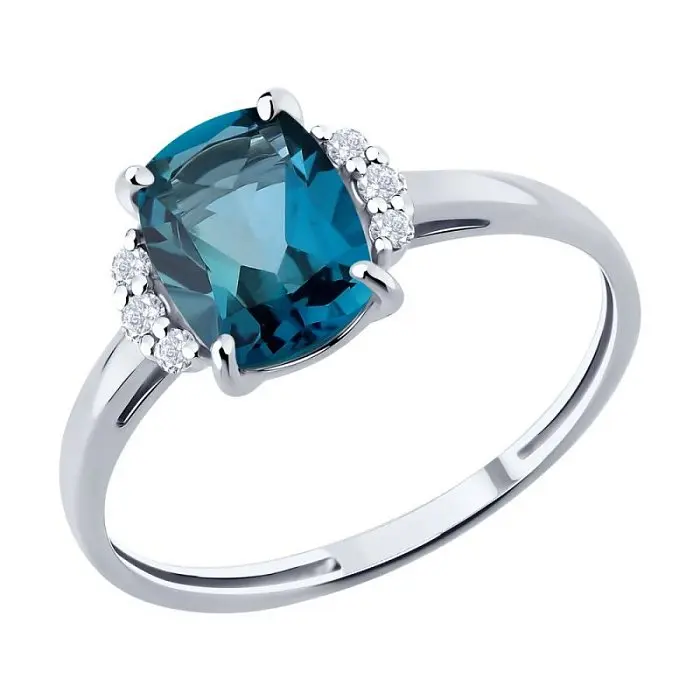 Кольцо декоративное из белого золота