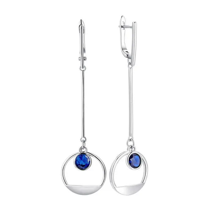 Серьги подвесные из серебра