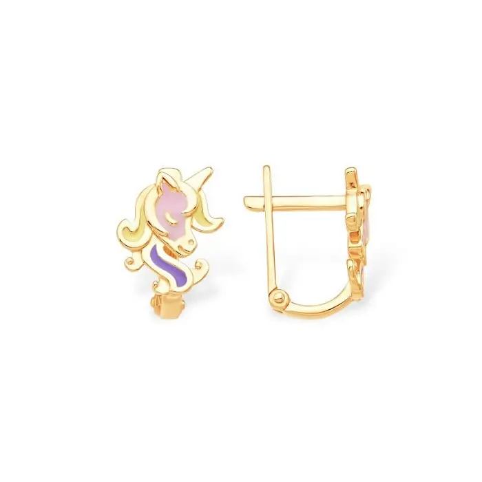 Серьги детские из красного золота