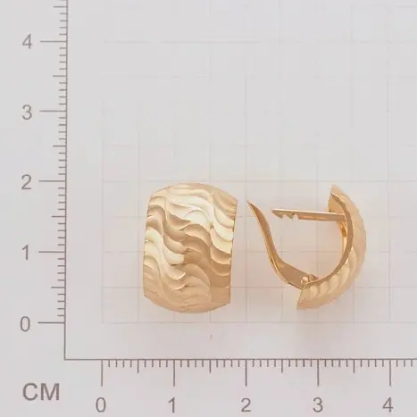 Серьги с английским замком из красного золота