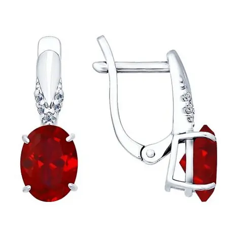 Серьги с английским замком из серебра