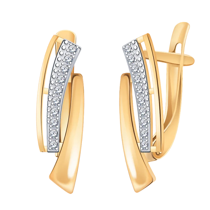 Серьги с английским замком из красного золота