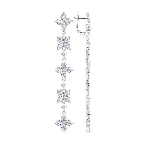 Серьги подвесные из серебра