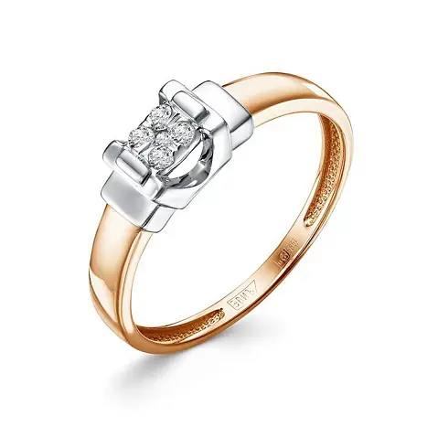 Кольцо декоративное из комбинированного золота