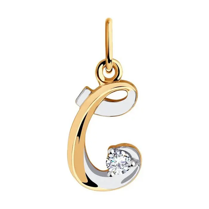 Подвеска буква из комбинированного золота