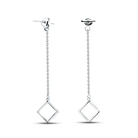 Серьги подвесные из серебра