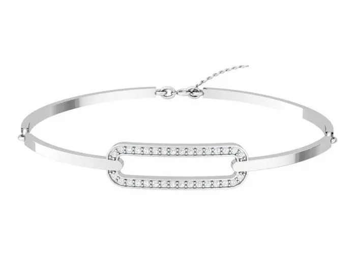 Браслет жесткий из серебра вид 1