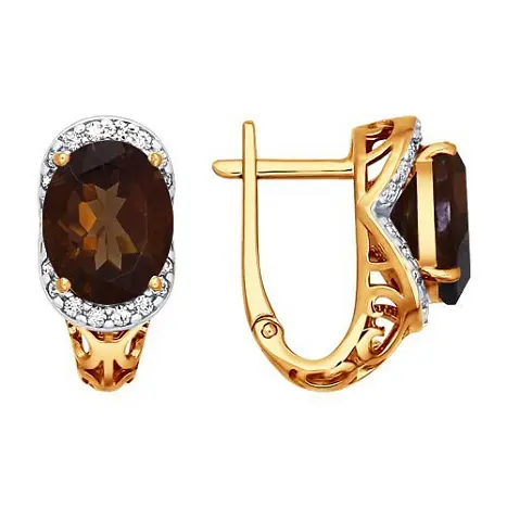 Серьги с английским замком из красного золота