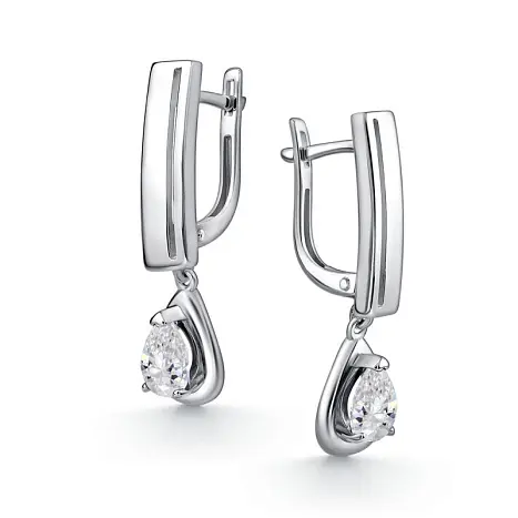 Серьги подвесные из серебра